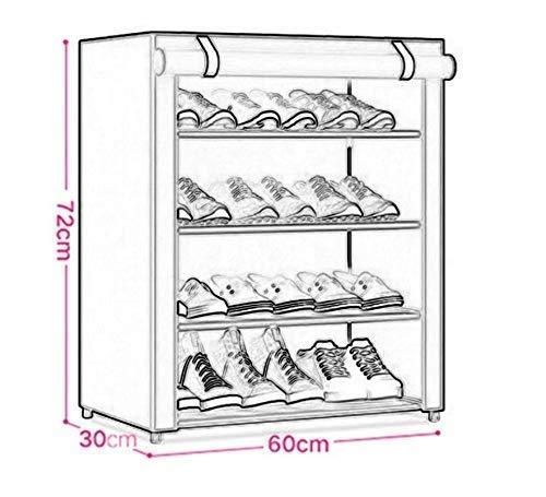 Shoe Rack Stand- 4 Layer Steel Tube And Plastic Dustproof & Damp-proof Portable Collapsible Shoe Rack Stand(6 Shelves)